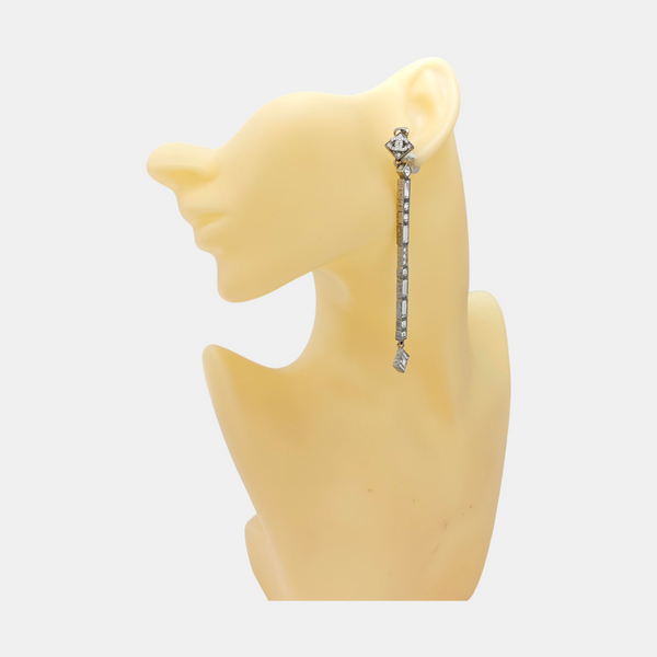 CC Logo Metal Silver Clip On Earrings