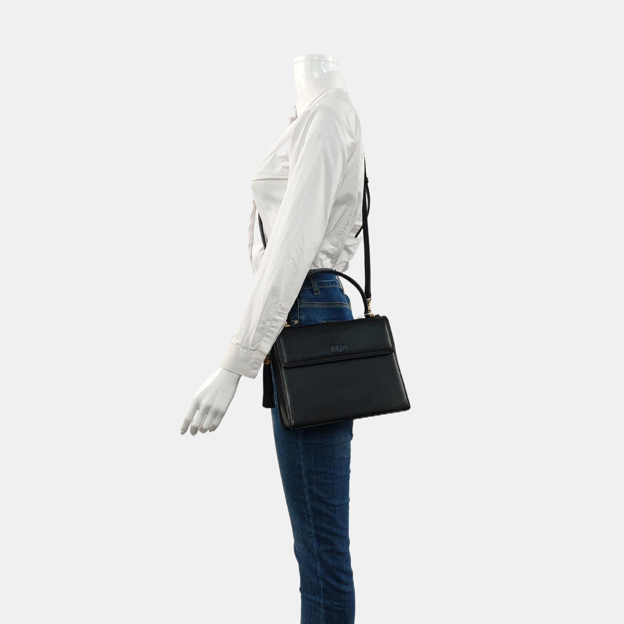 Calfskin Shoulder Bag Black