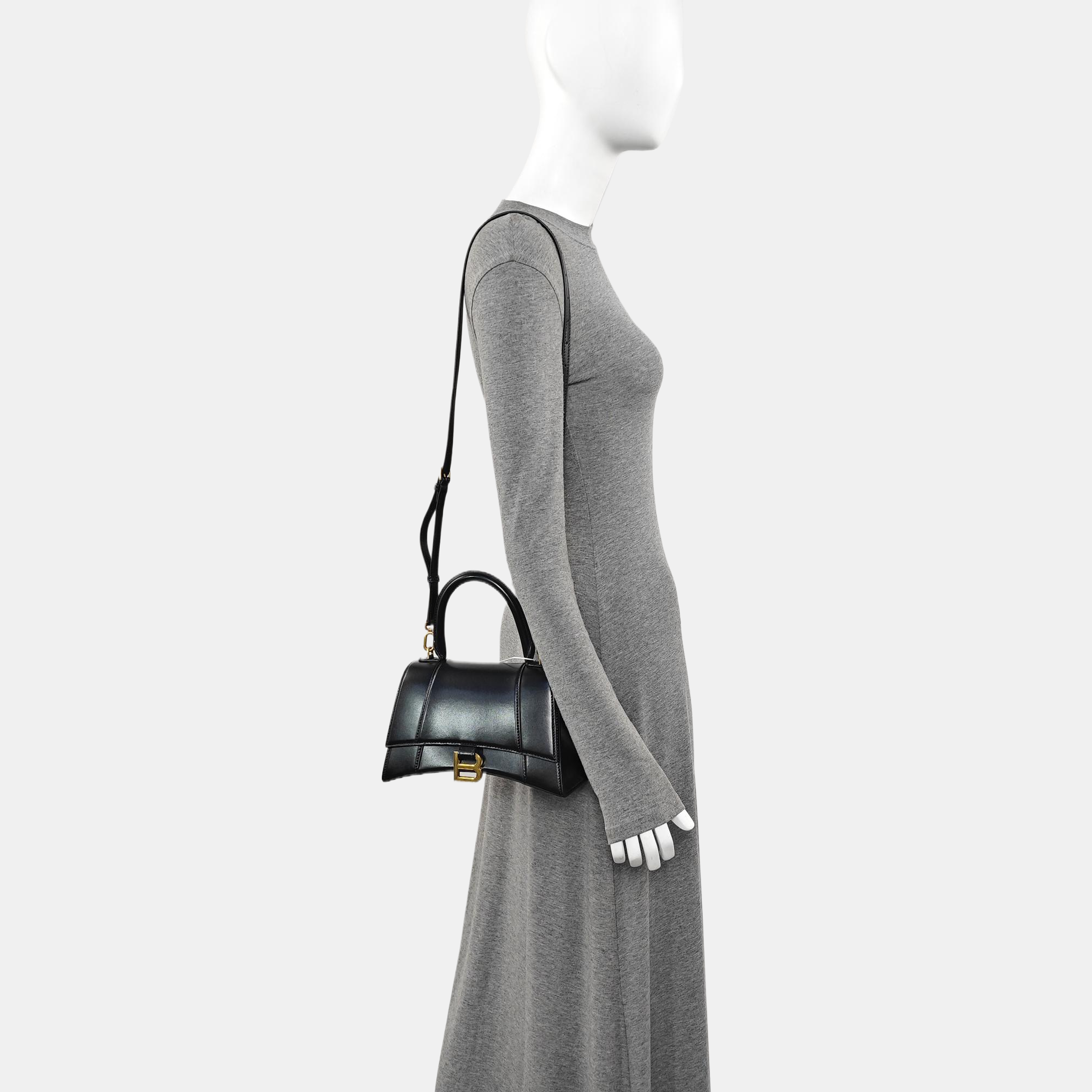 Hourglass S Calfskin Black