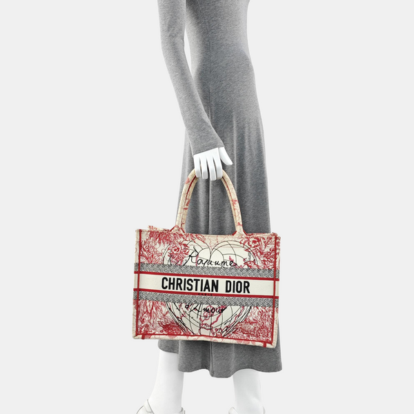 Book Tote Medium Fabric Red