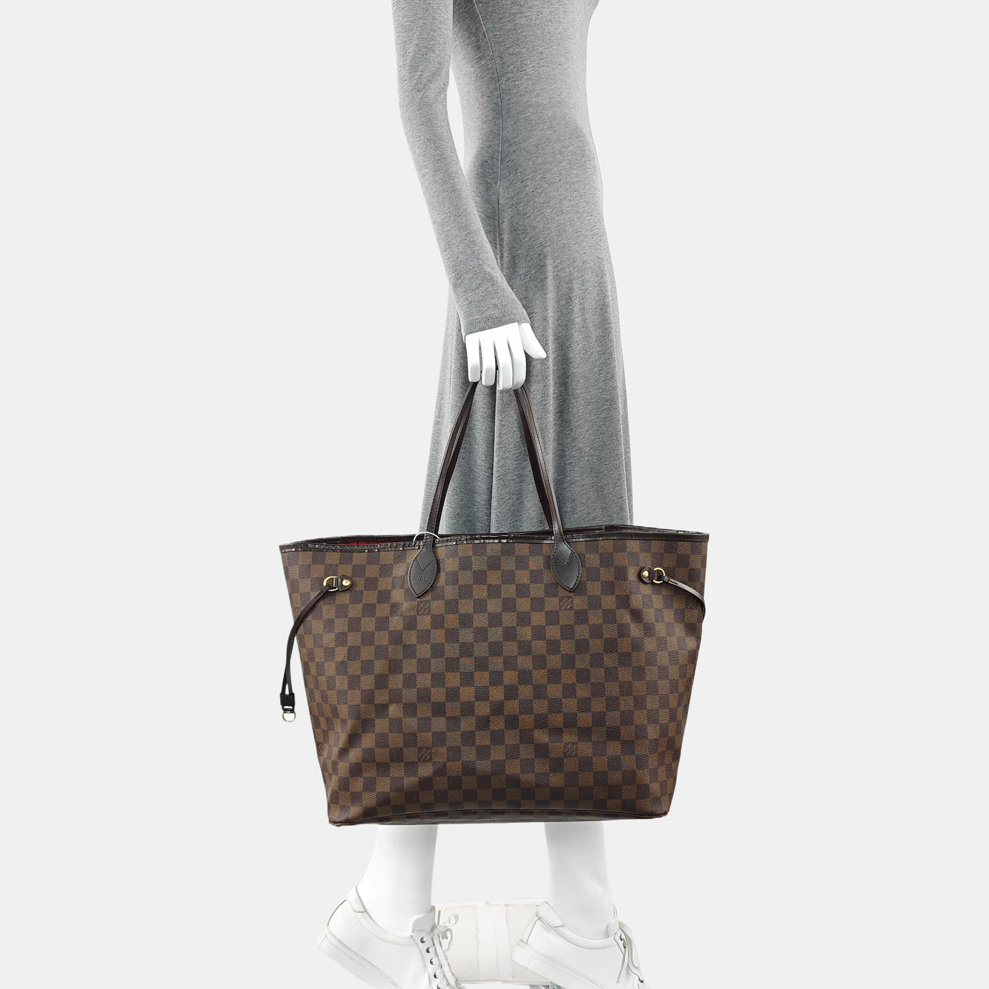 NEVERFULL GM Damier Ebene Coated Canvas Brown