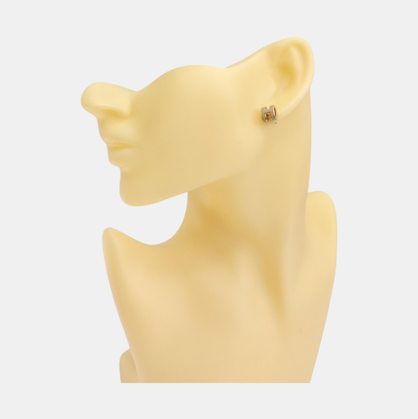 Pop H Metal Rose Gold Stud Earrings
