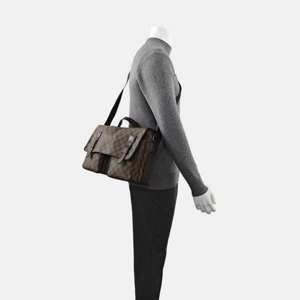 BROADWAY Damier Ebene Coated Canvas Brown