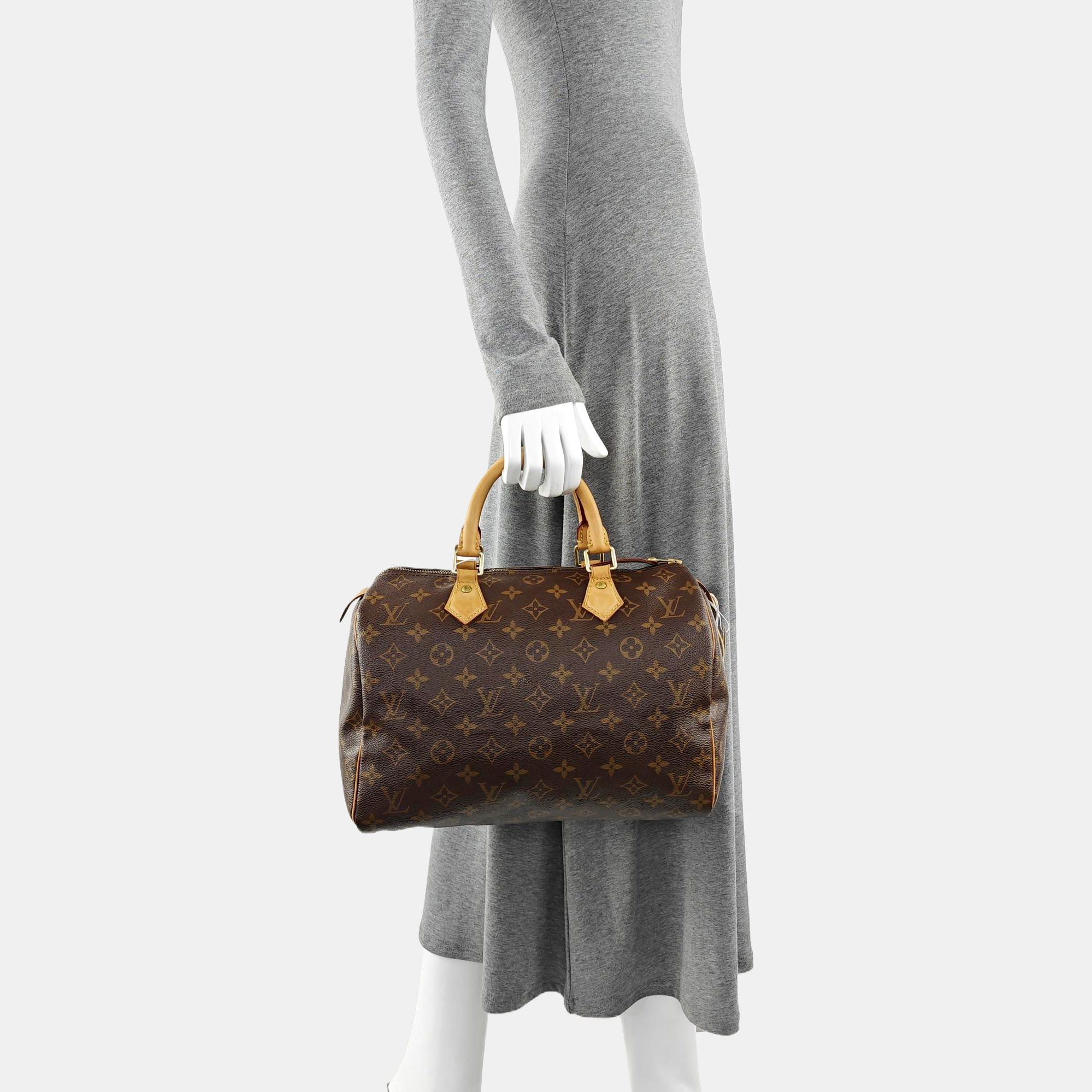 SPEEDY 30 Monogram Coated Canvas Brown