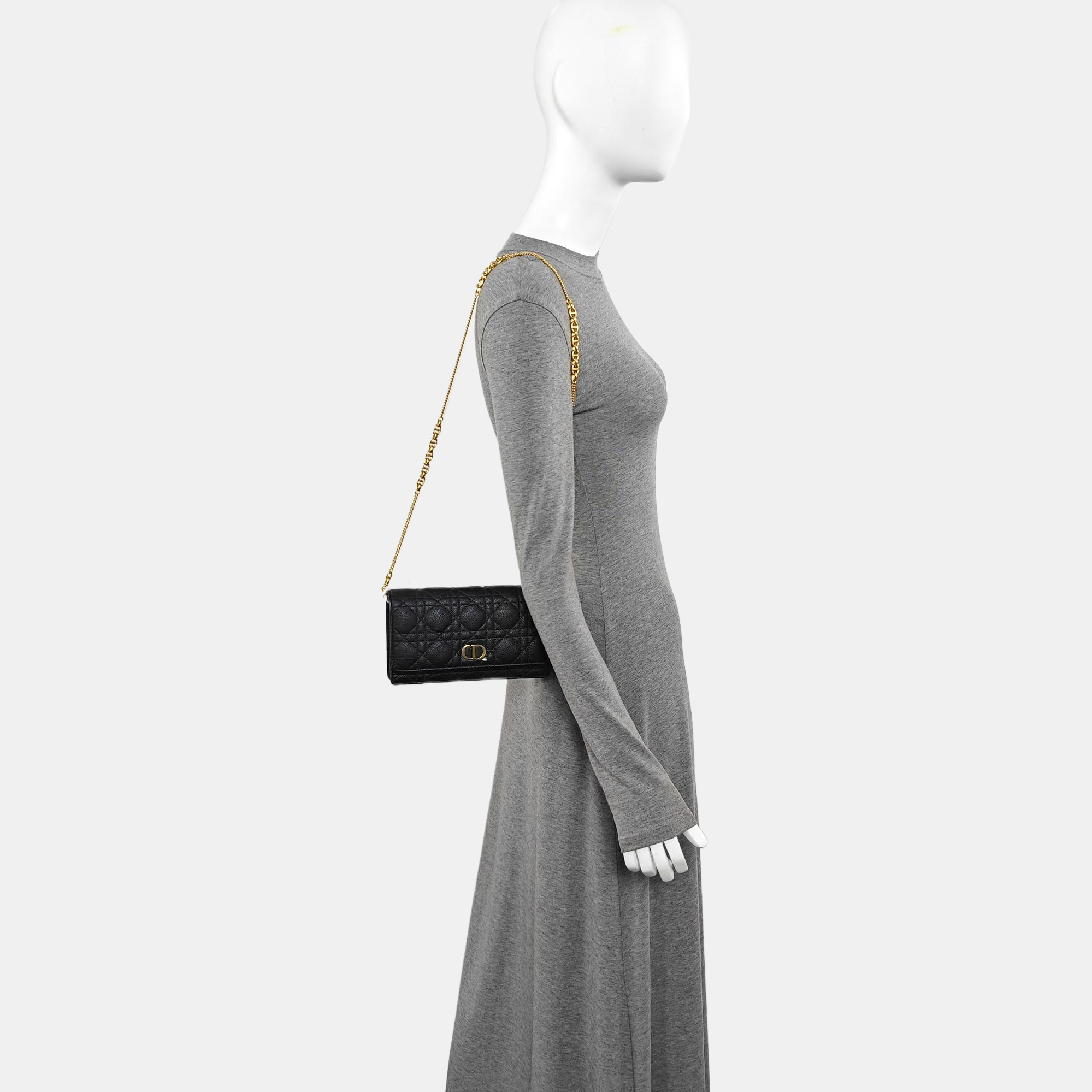 Dior Caro Small Cannage Calfskin Black