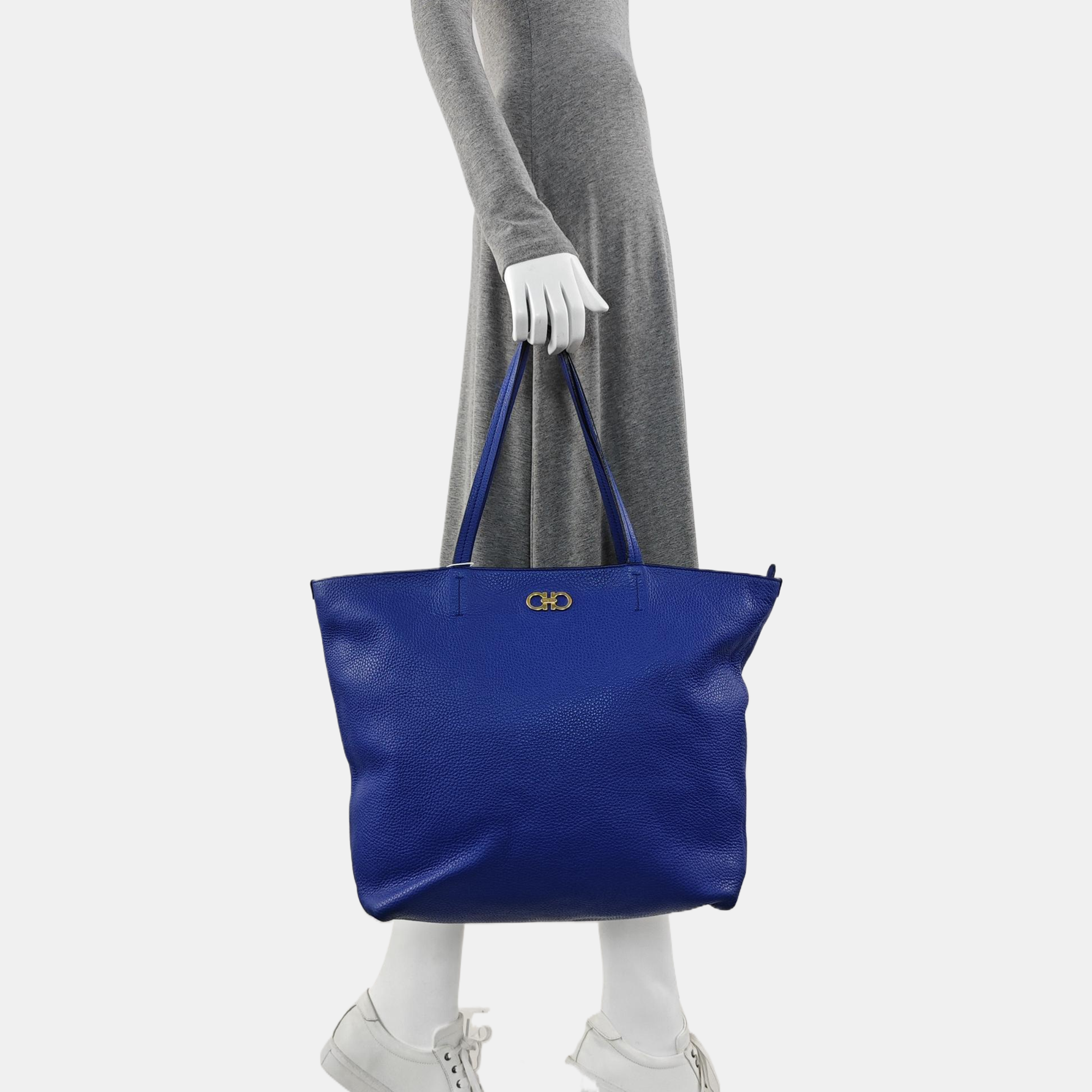 Calfskin Tote Bag Blue