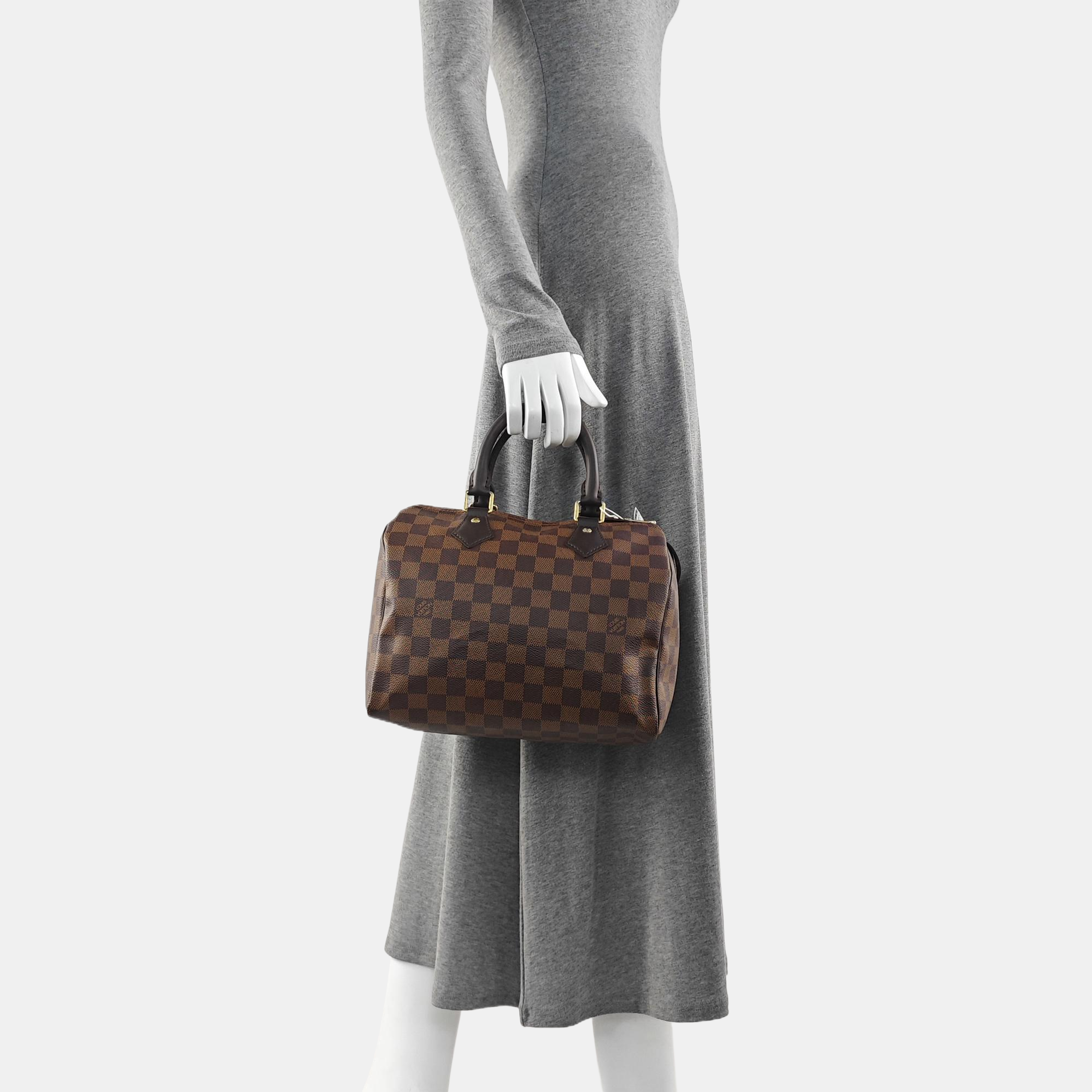 SPEEDY 25 Damier Ebene Coated Canvas Brown