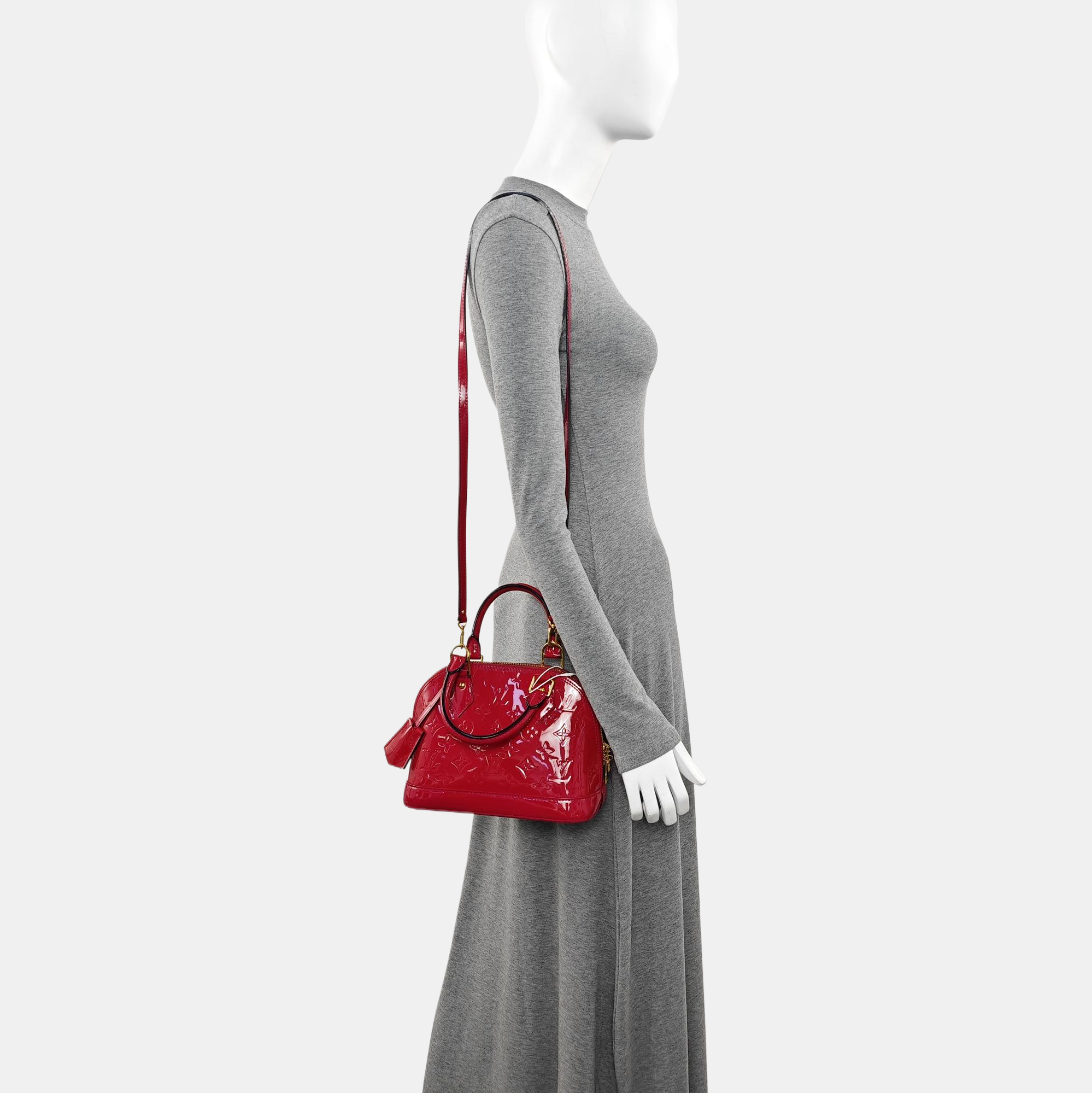 ALMA BB Monogram Patent Leather Red