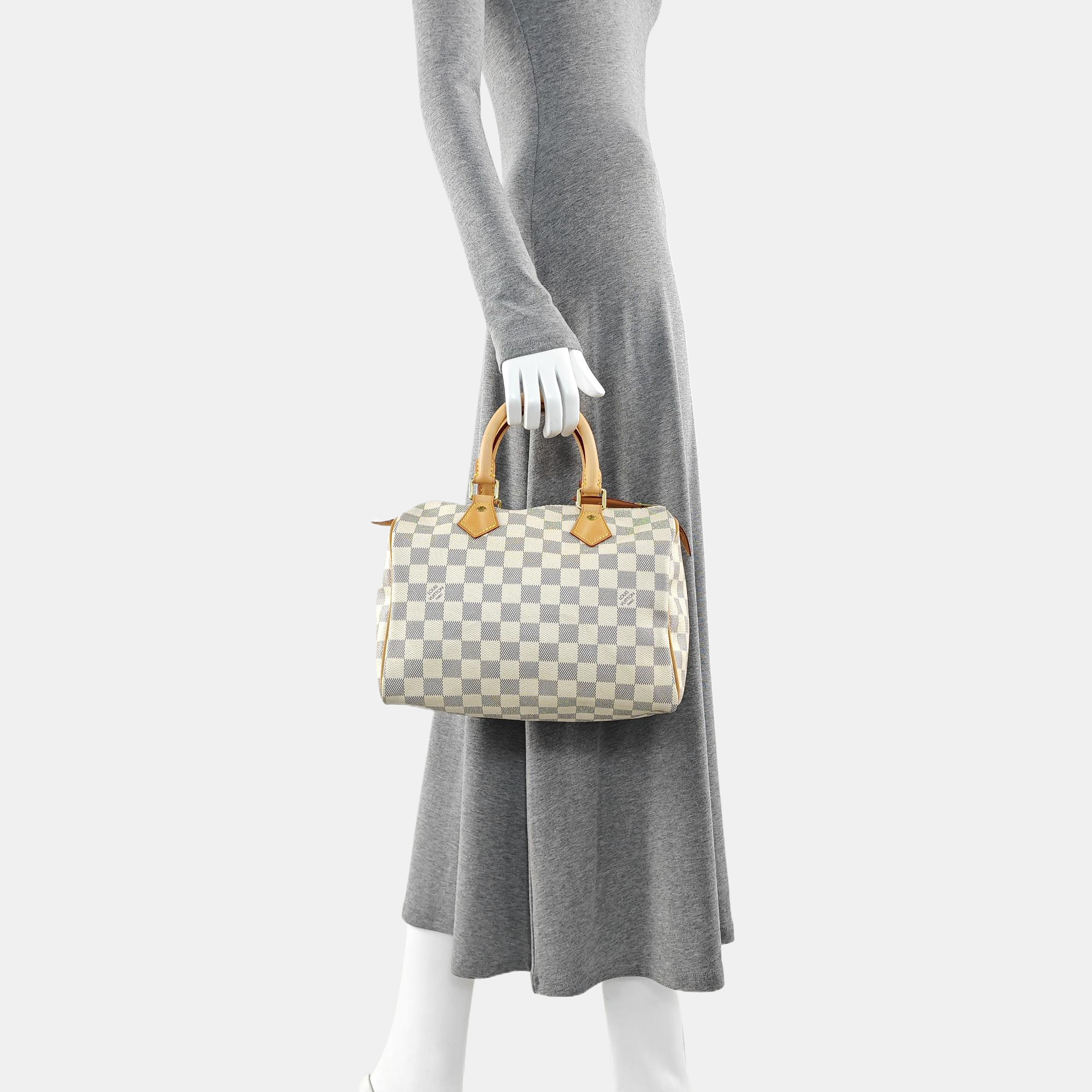 SPEEDY 25 Damier Azur Coated Canvas White