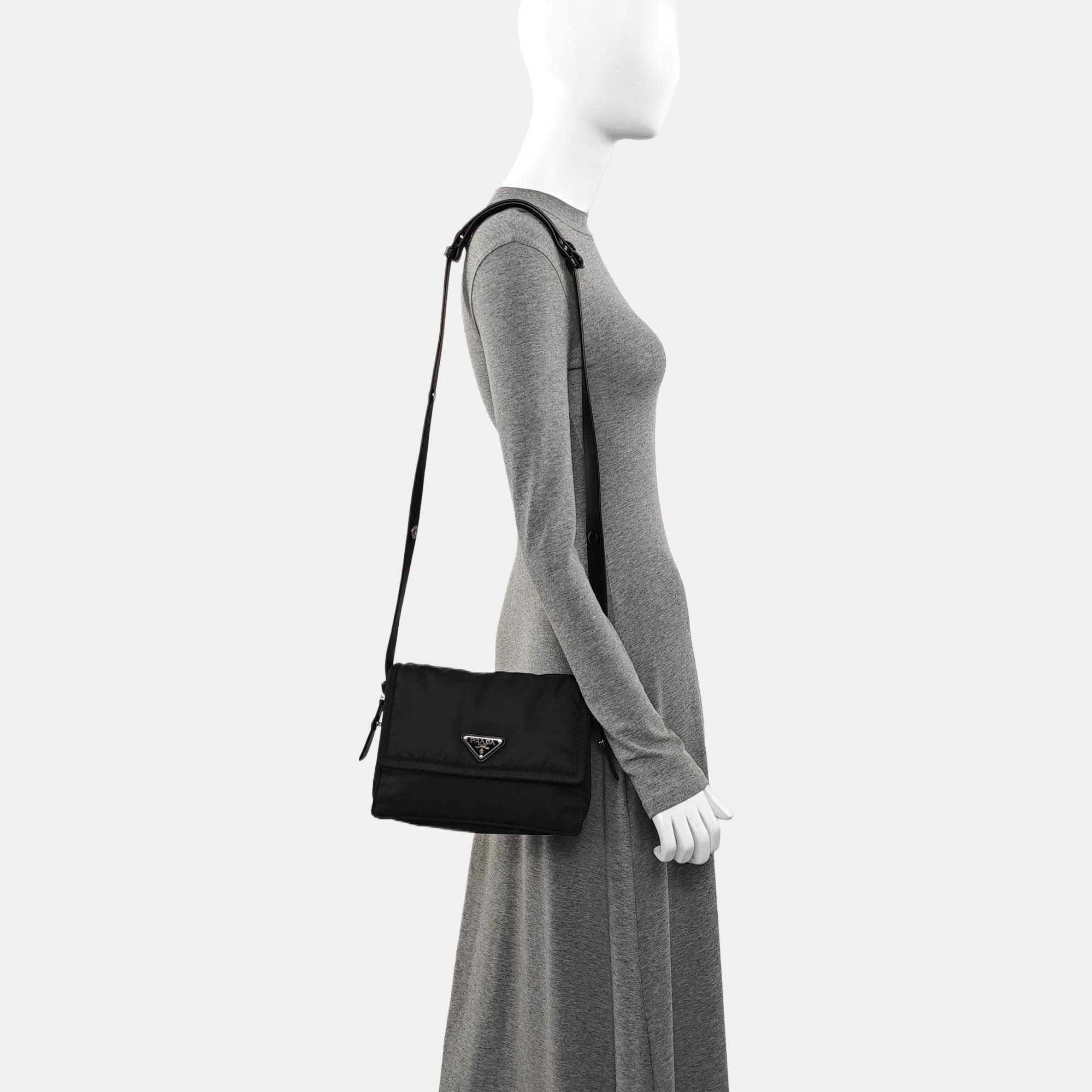 Nylon Crossbody Bag Black
