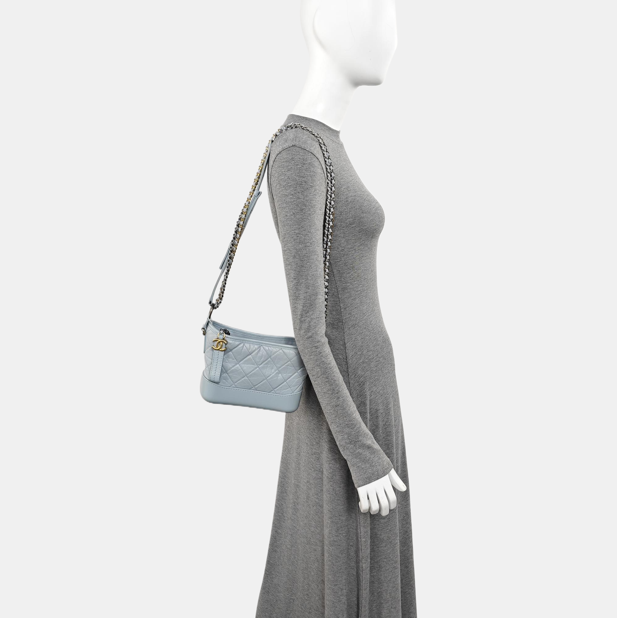 GABRIELLE Small Quilted Vintage Calf Blue