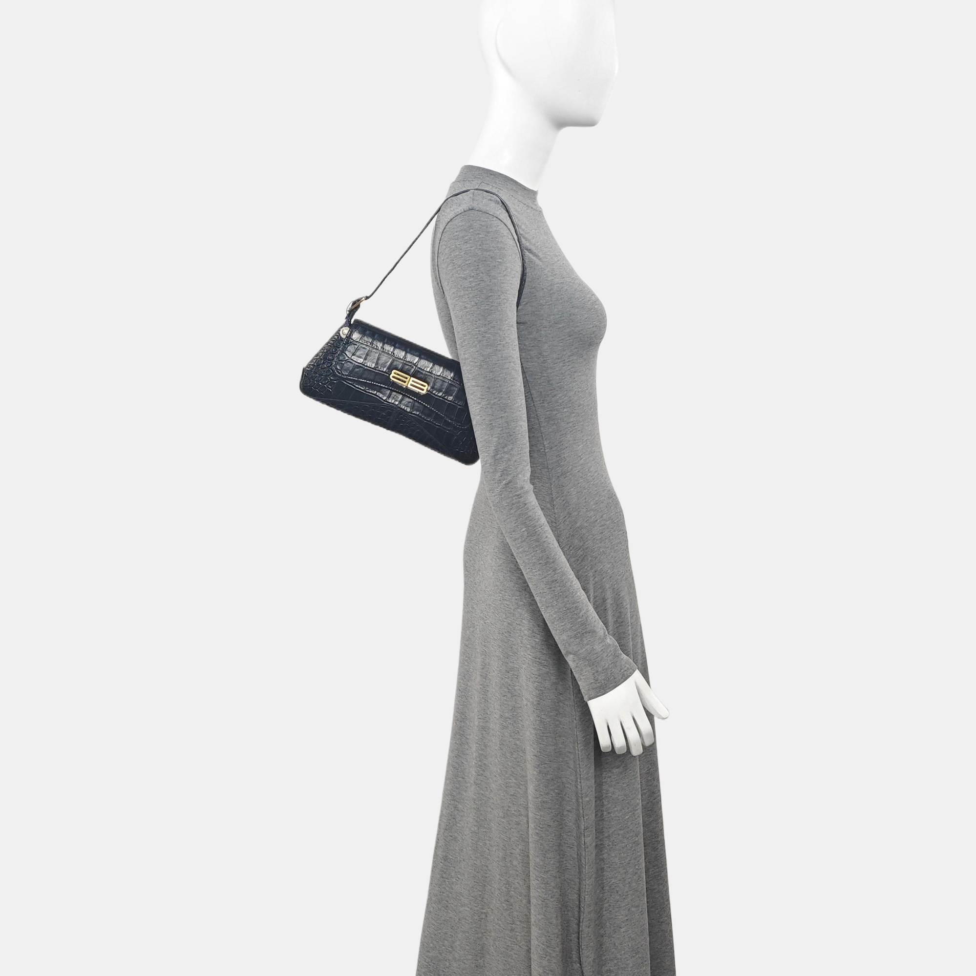 Calfskin Top Handle Bag Black