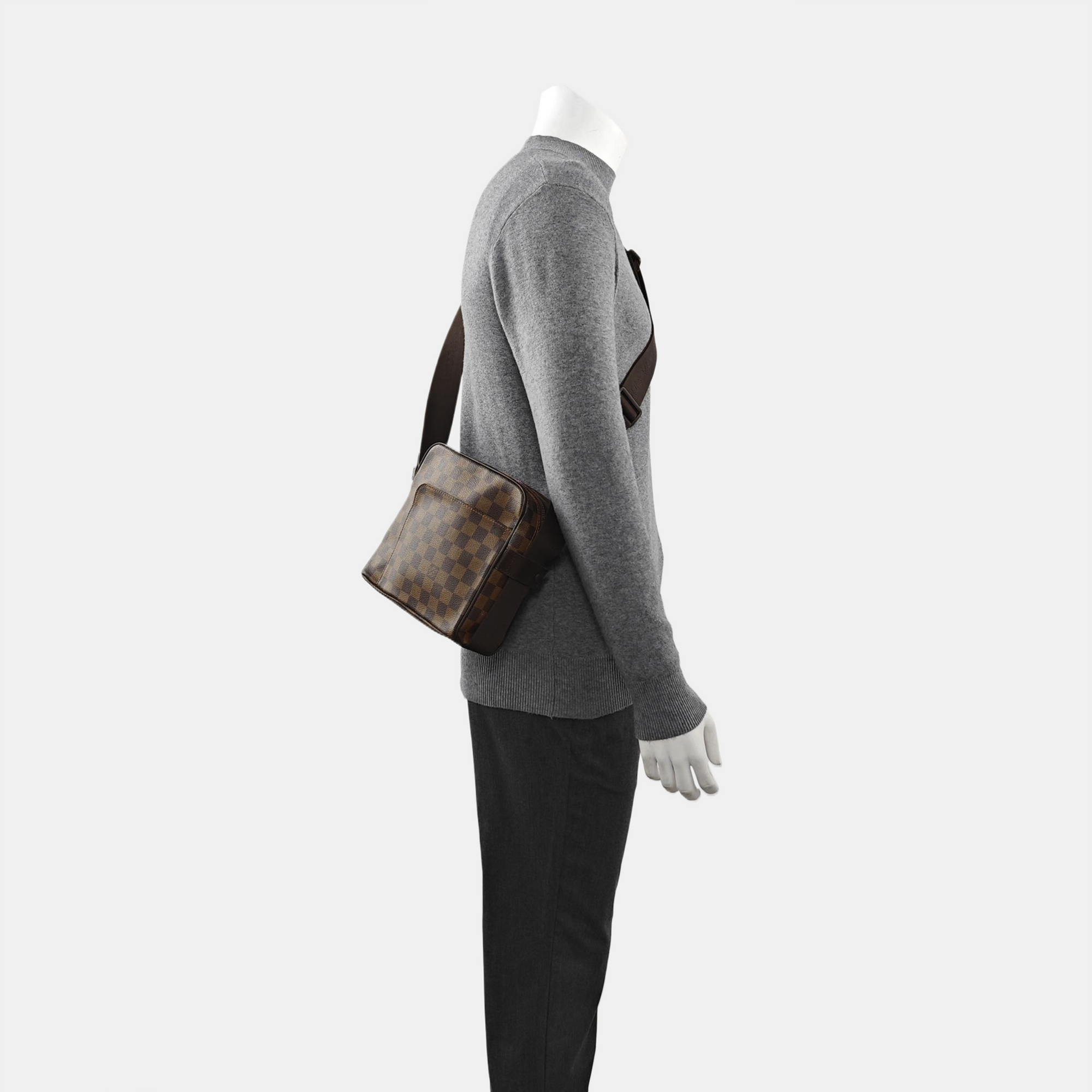 OLAV PM Damier Ebene Coated Canvas Brown