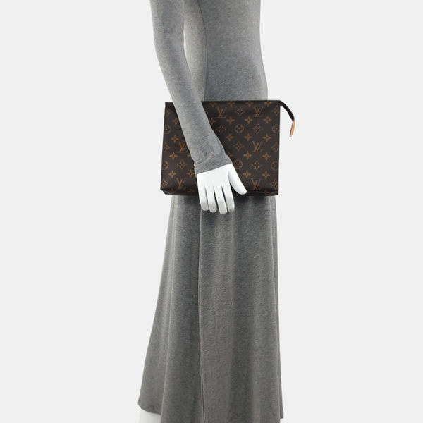 TOILET POCKET 26 Monogram Coated Canvas Brown