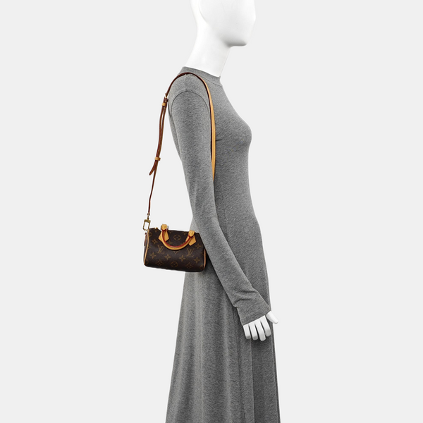SPEEDY Nano Monogram Coated Canvas Brown