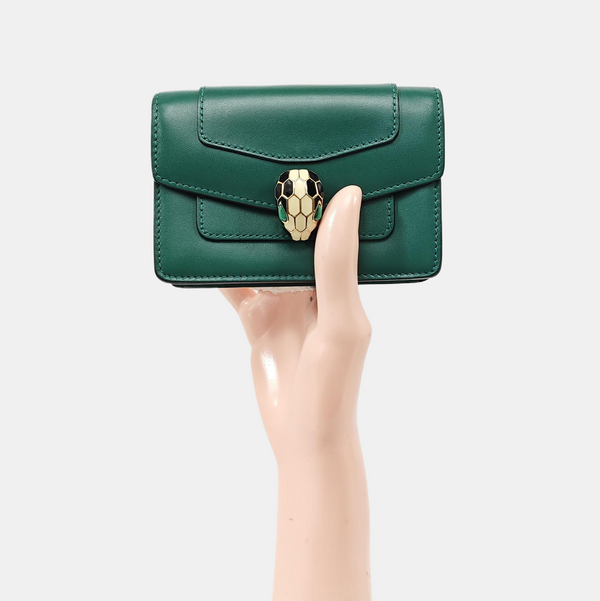 SERPENTI FOREVER Calfskin Green Wallet