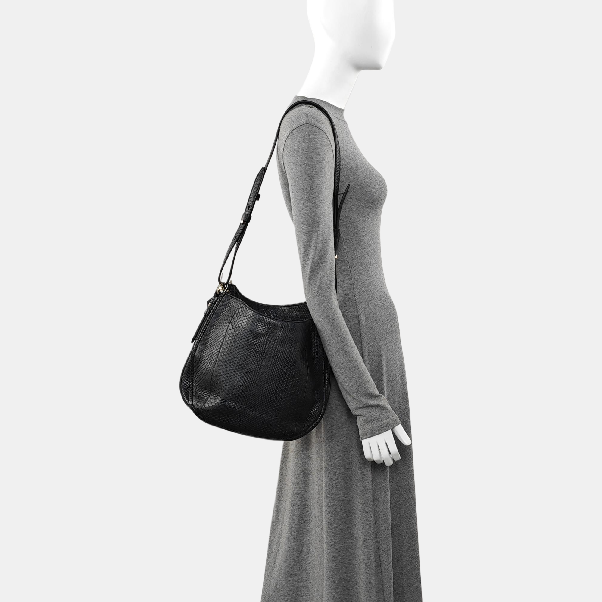 Python Shoulder Bag Black