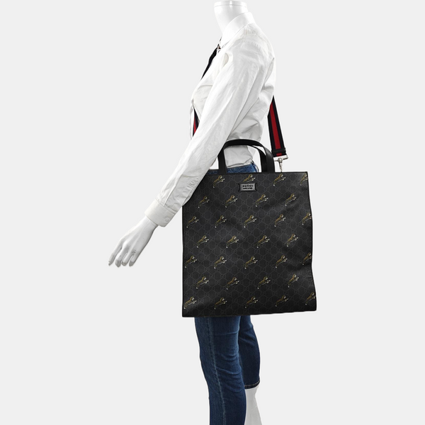 GG Supreme Monogram Coated Canvas Black
