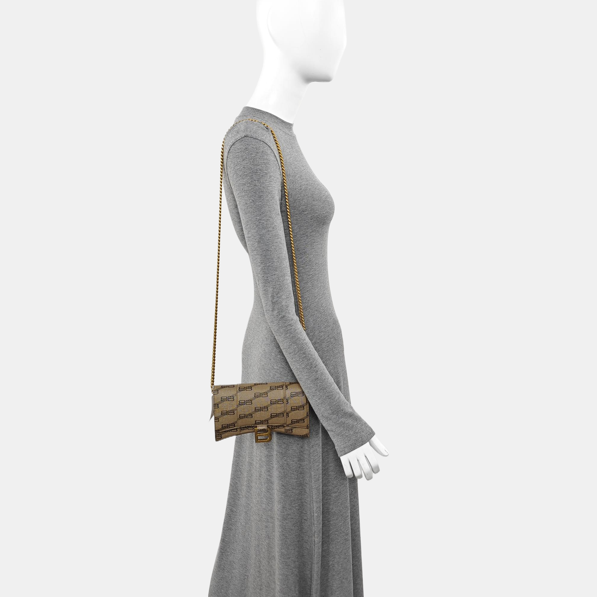 Hourglass Small Coated Canvas Brown