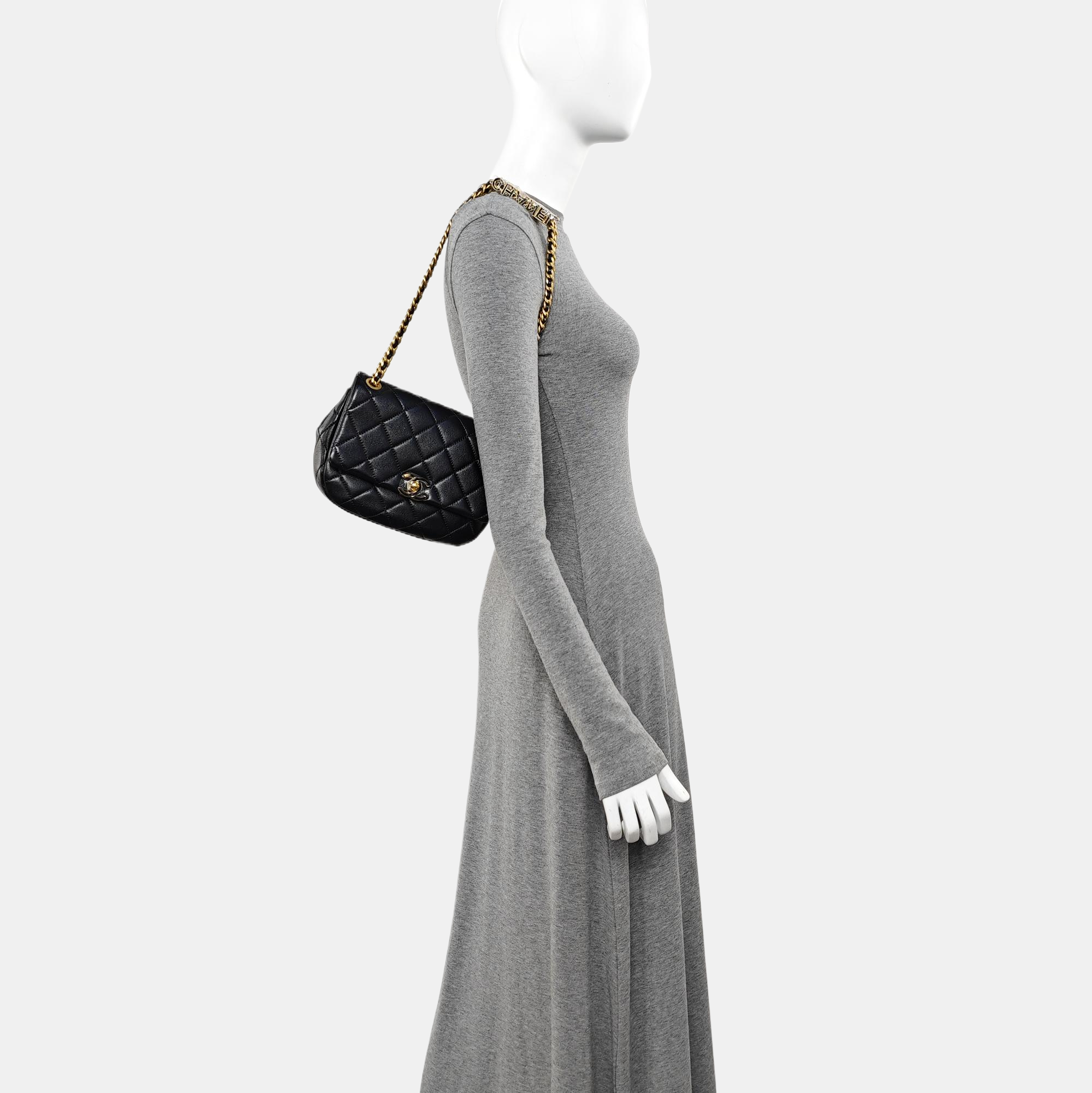 Lambskin Shoulder Bag Black