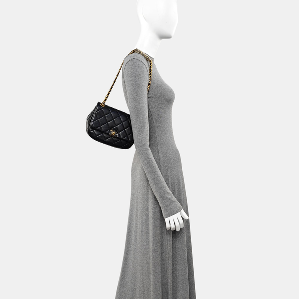 Lambskin Shoulder Bag Black