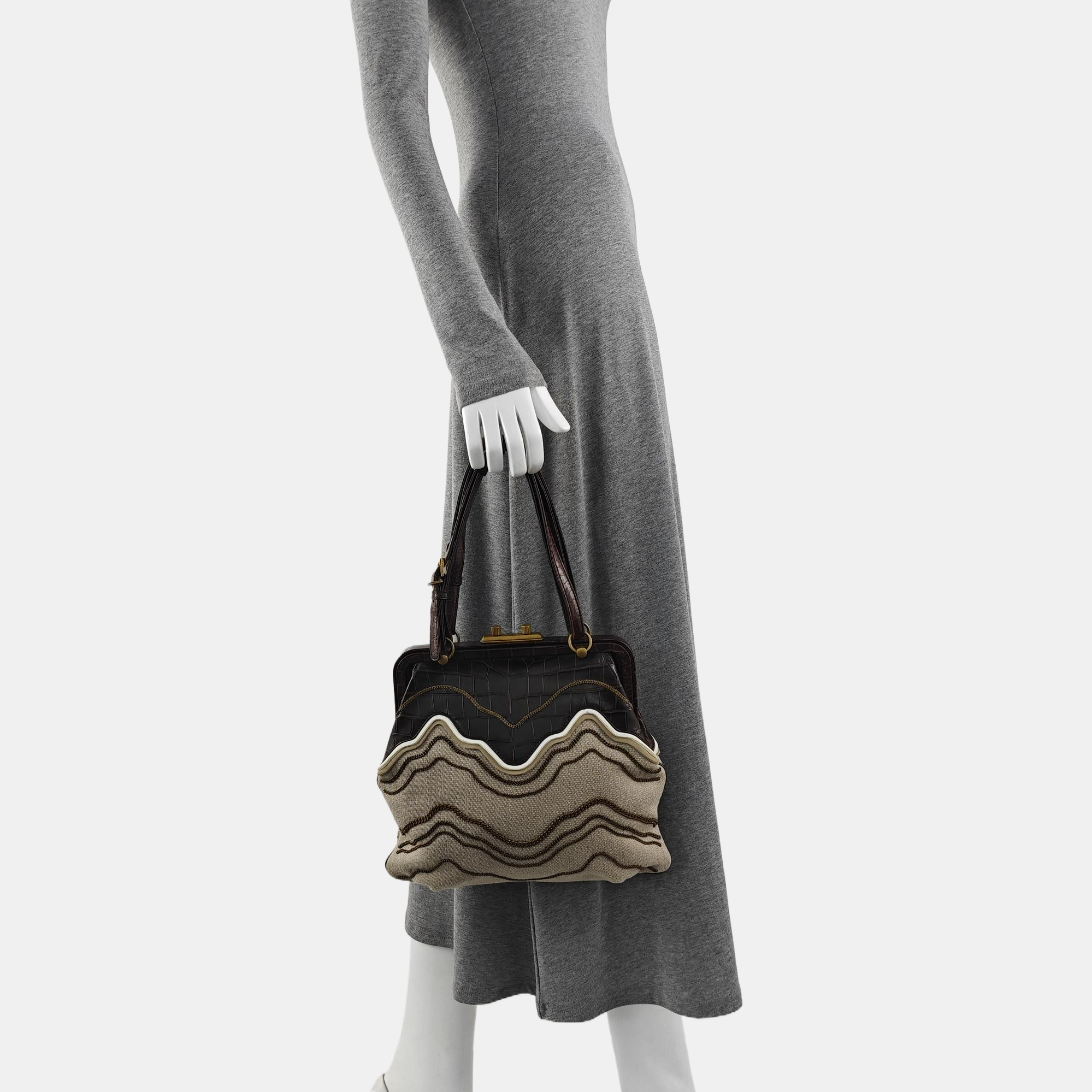Canvas Top Handle Bag Gray
