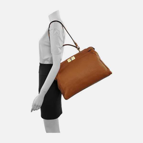 Authenticated pre-owned  Peekaboo Large Calfskin Brown - Tote Bag at Looply