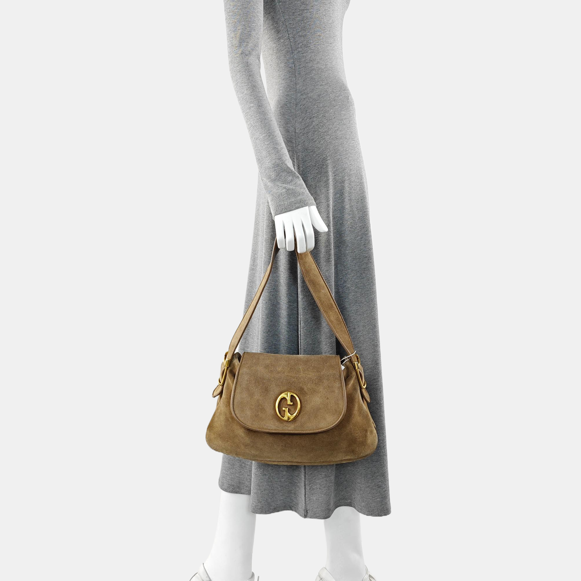 Suede Shoulder Bag Brown