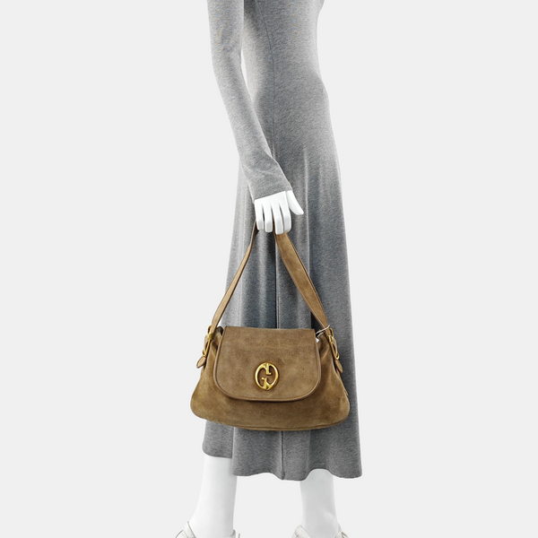 Suede Shoulder Bag Brown