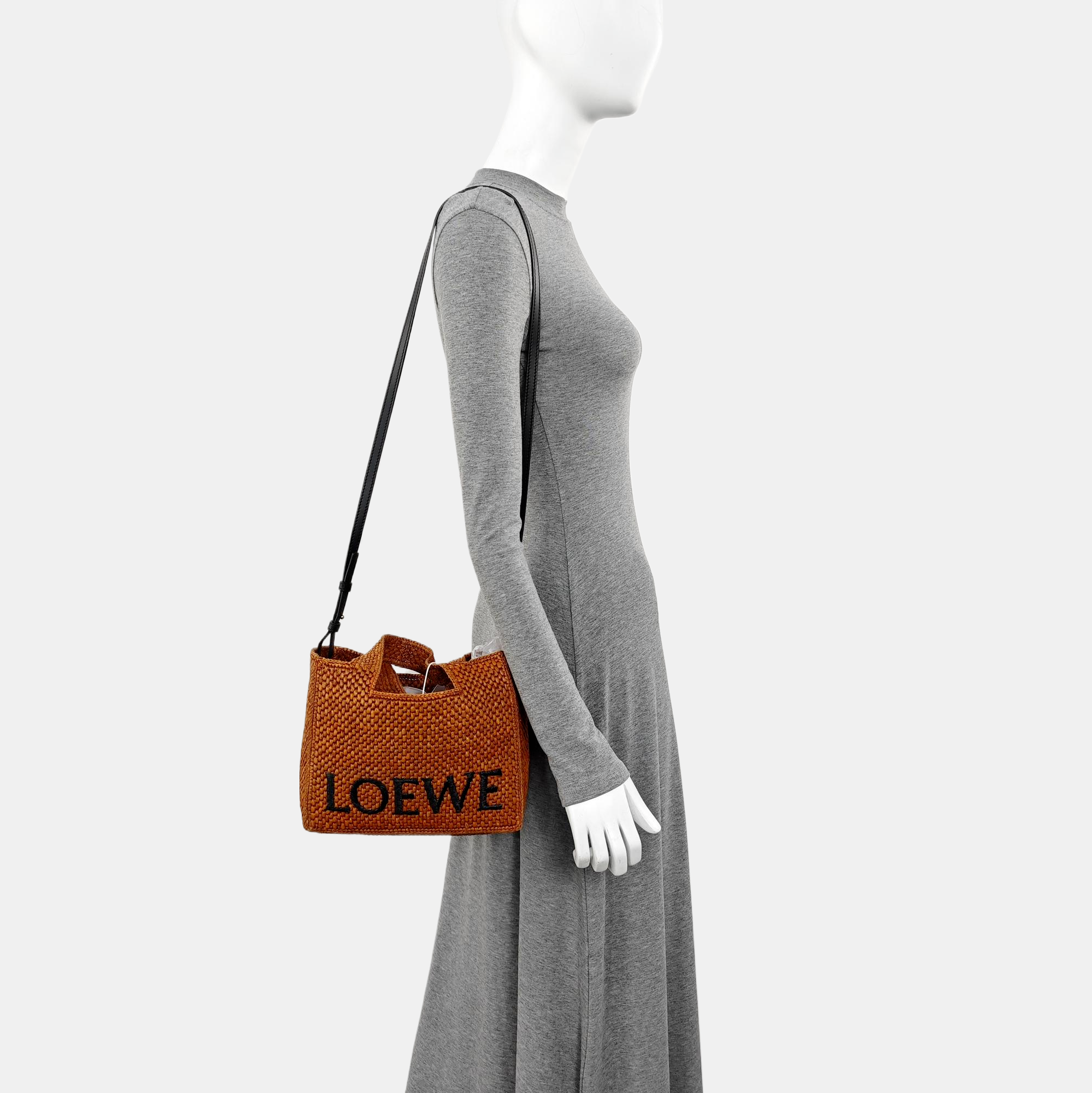 Font Tote Small Straw Brown