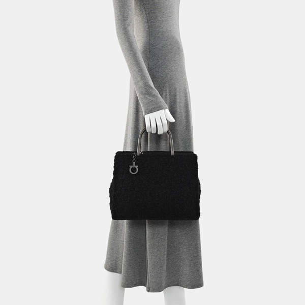 Fabric Top Handle Bag Black