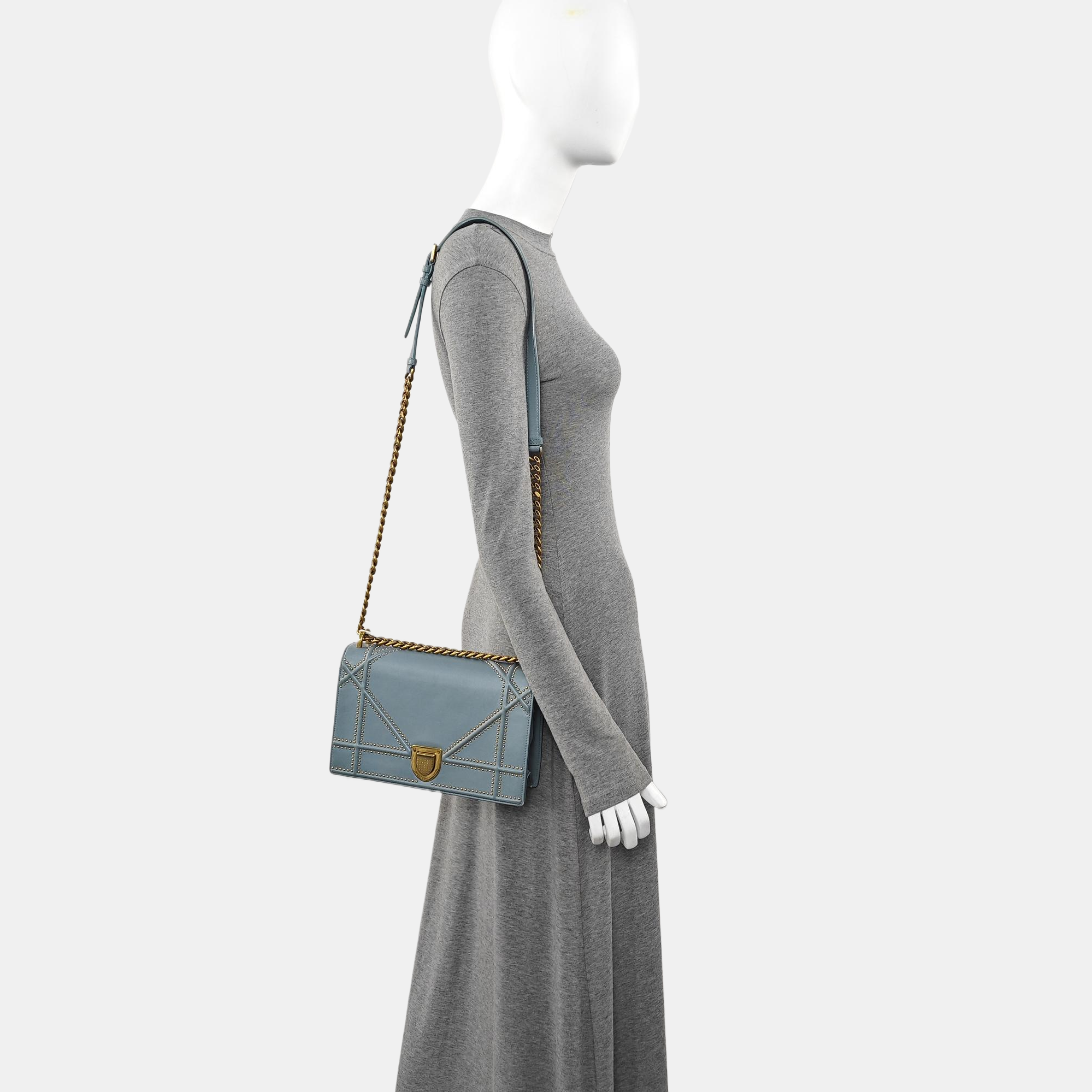 Diorama Medium Calfskin Blue