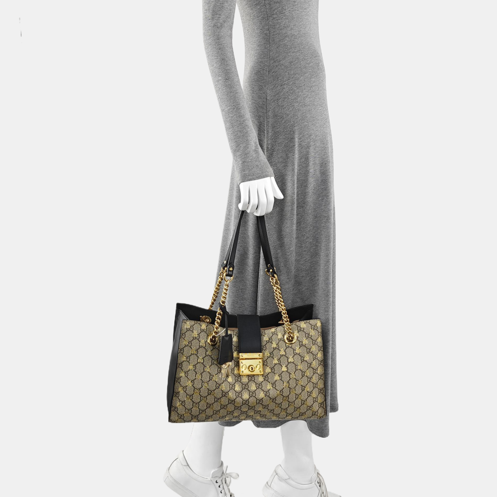Padlock Medium Monogram Coated Canvas Brown