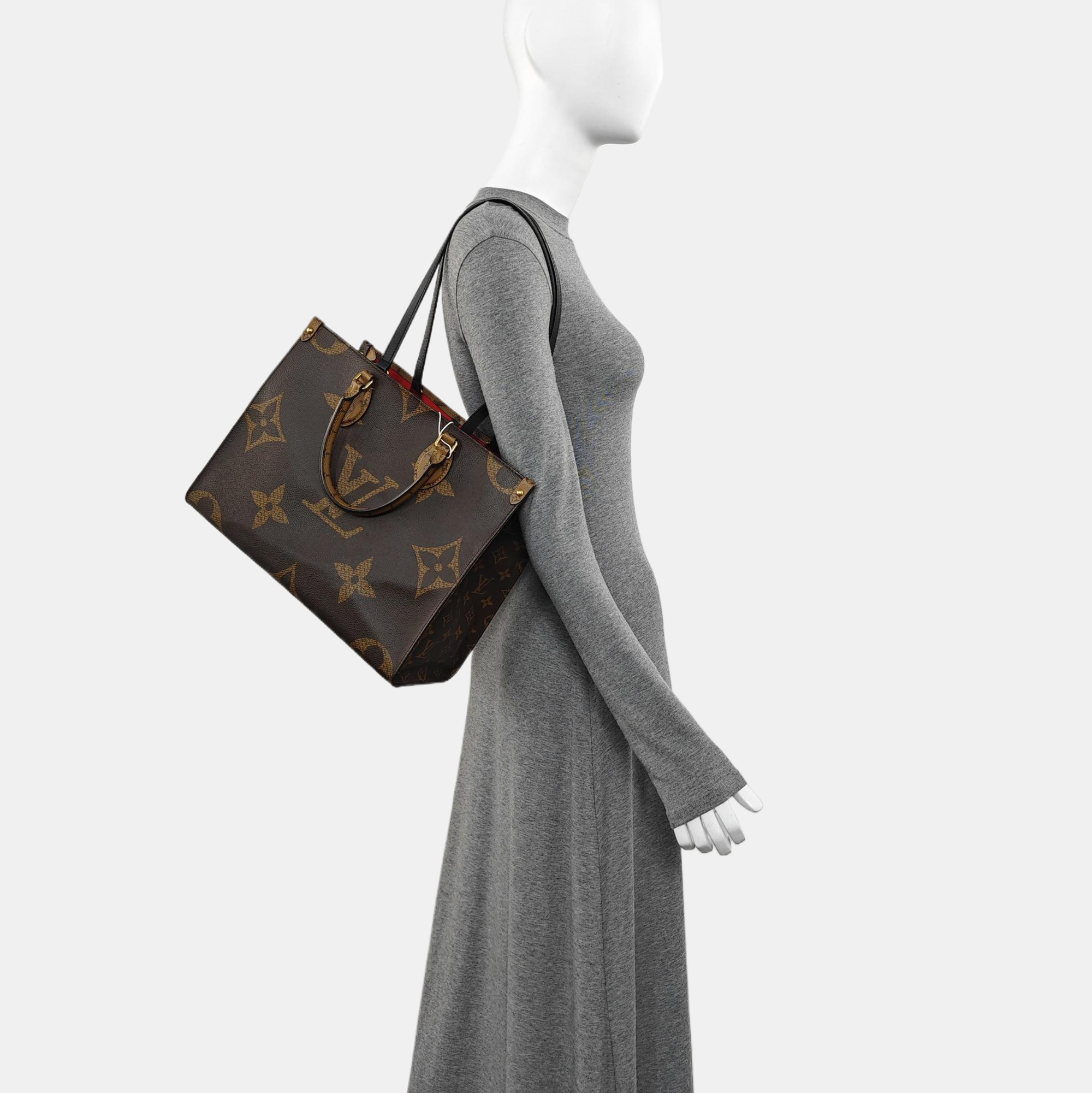ONTHEGO MM Monogram Coated Canvas Brown