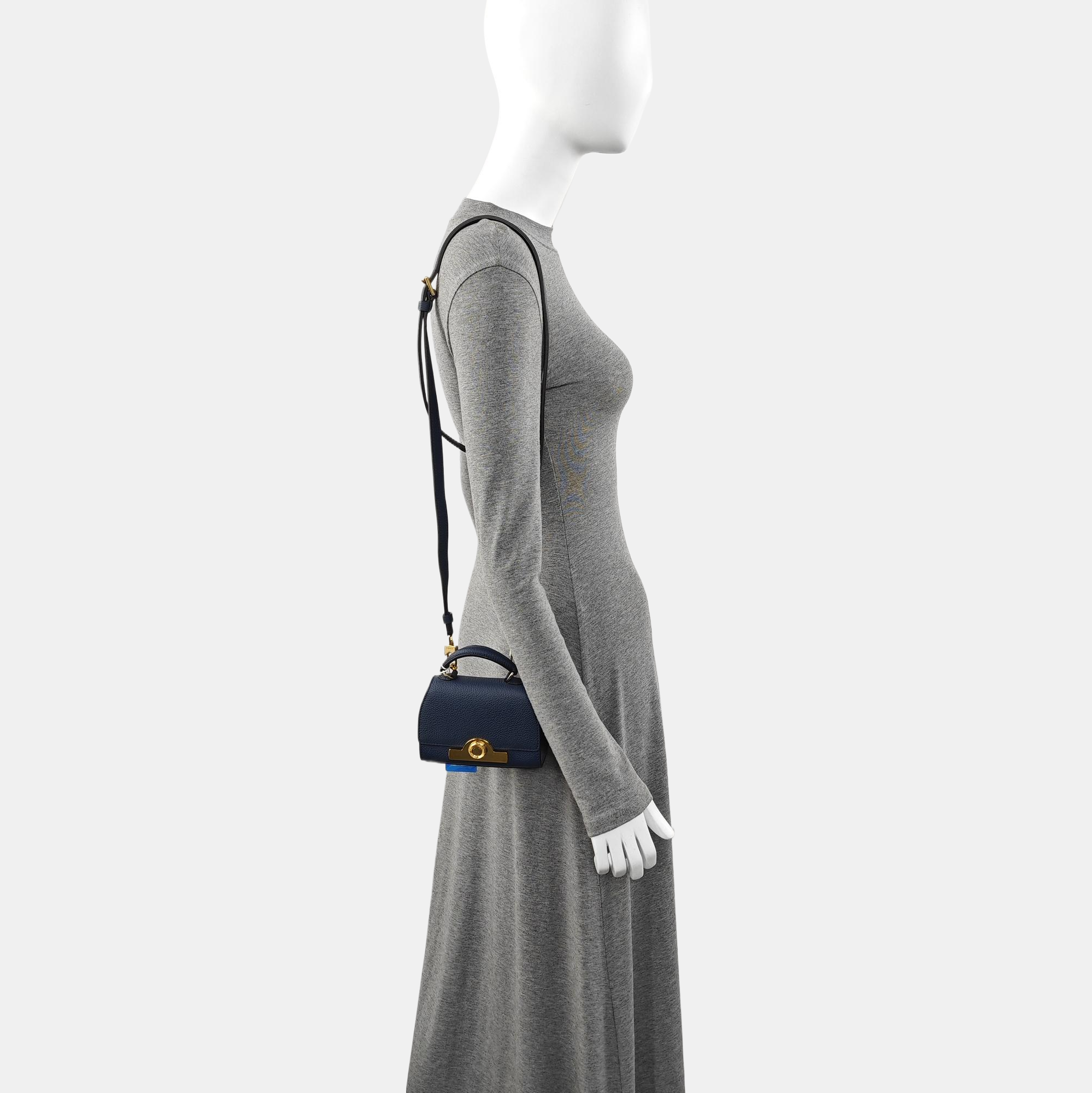 Calfskin Shoulder Bag Mini Blue
