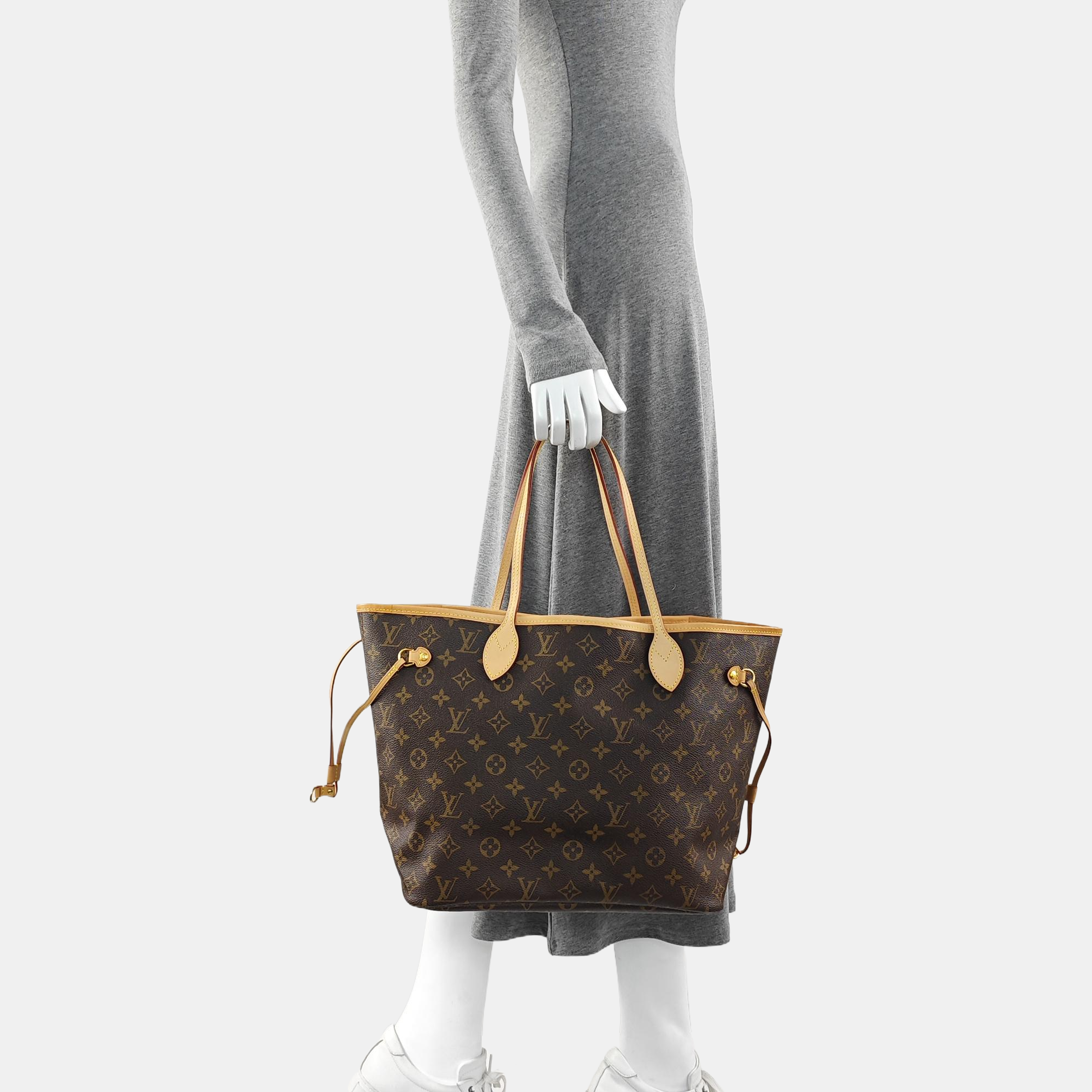 NEVERFULL MM Monogram Coated Canvas Brown