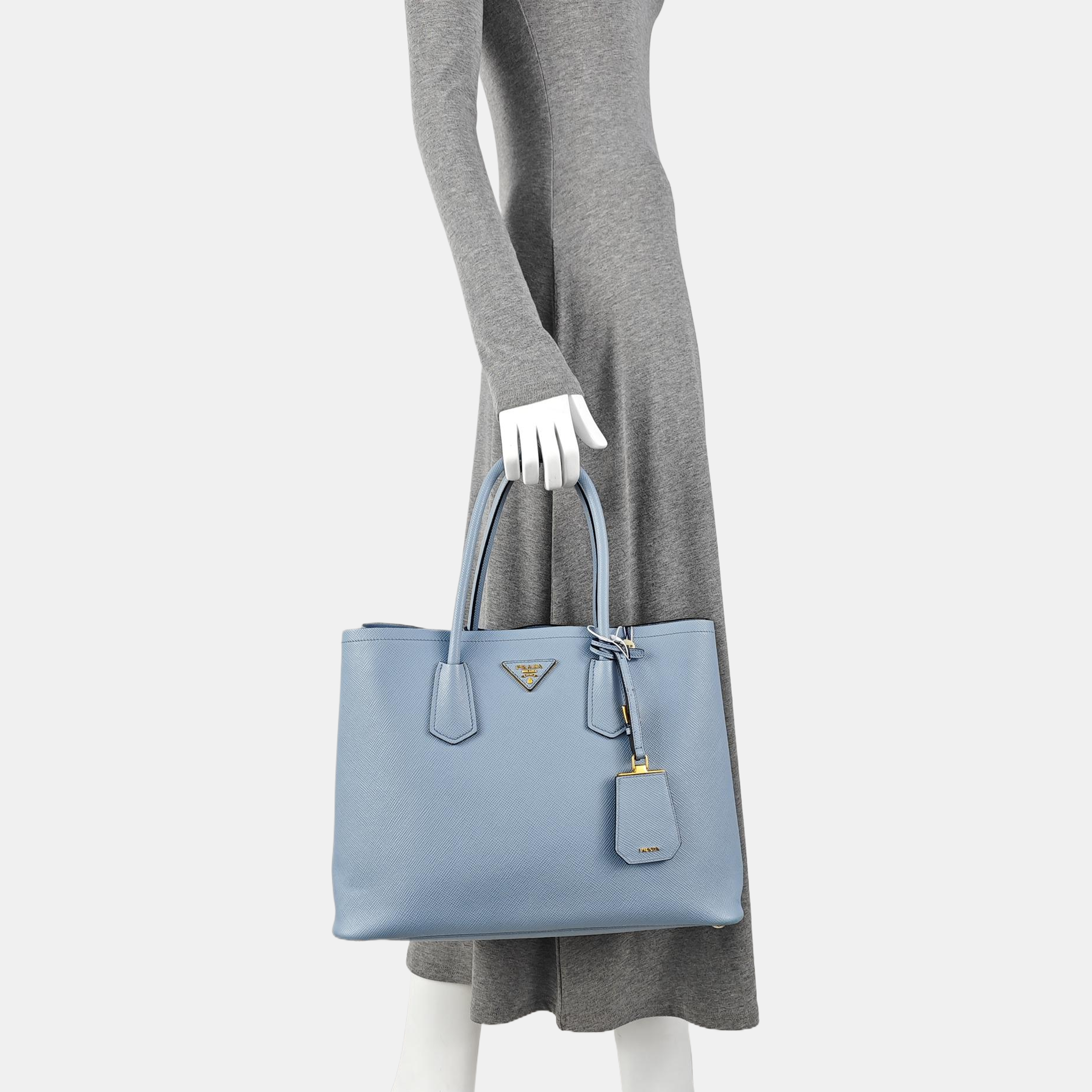 Double Large Calfskin Blue