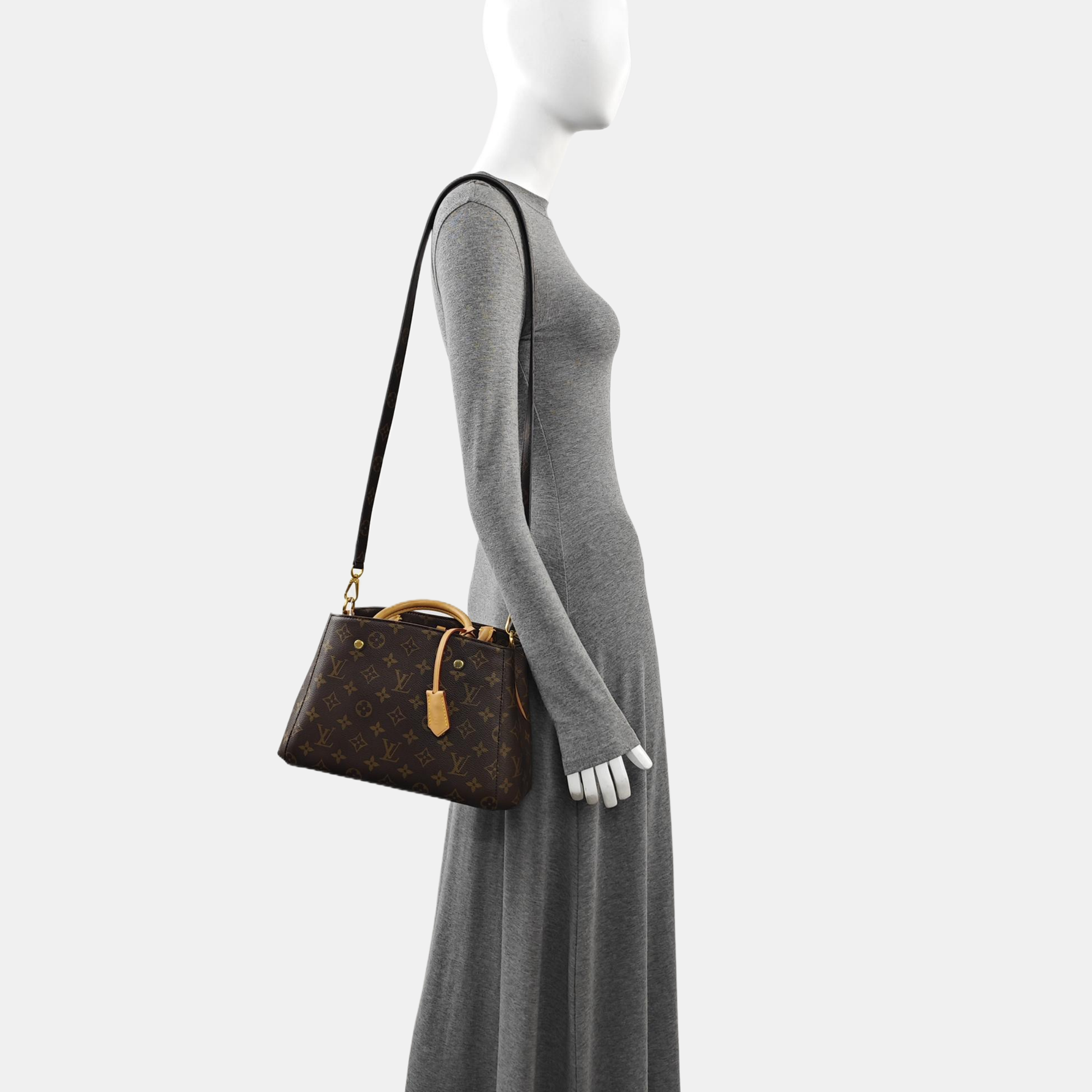 MONTAIGNE BB Monogram Coated Canvas Brown