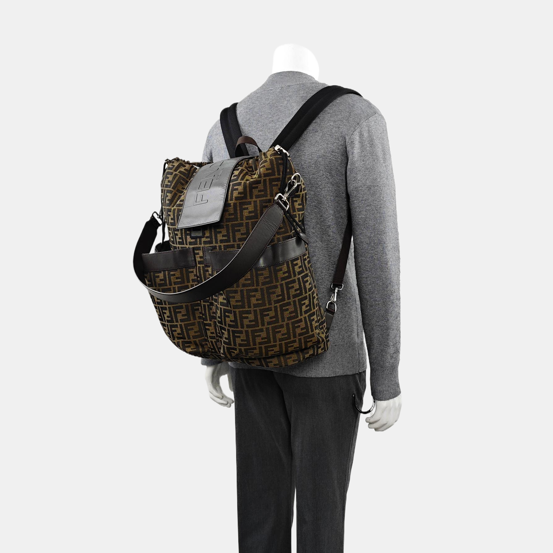 FENDI Strike Large Canvas Brown