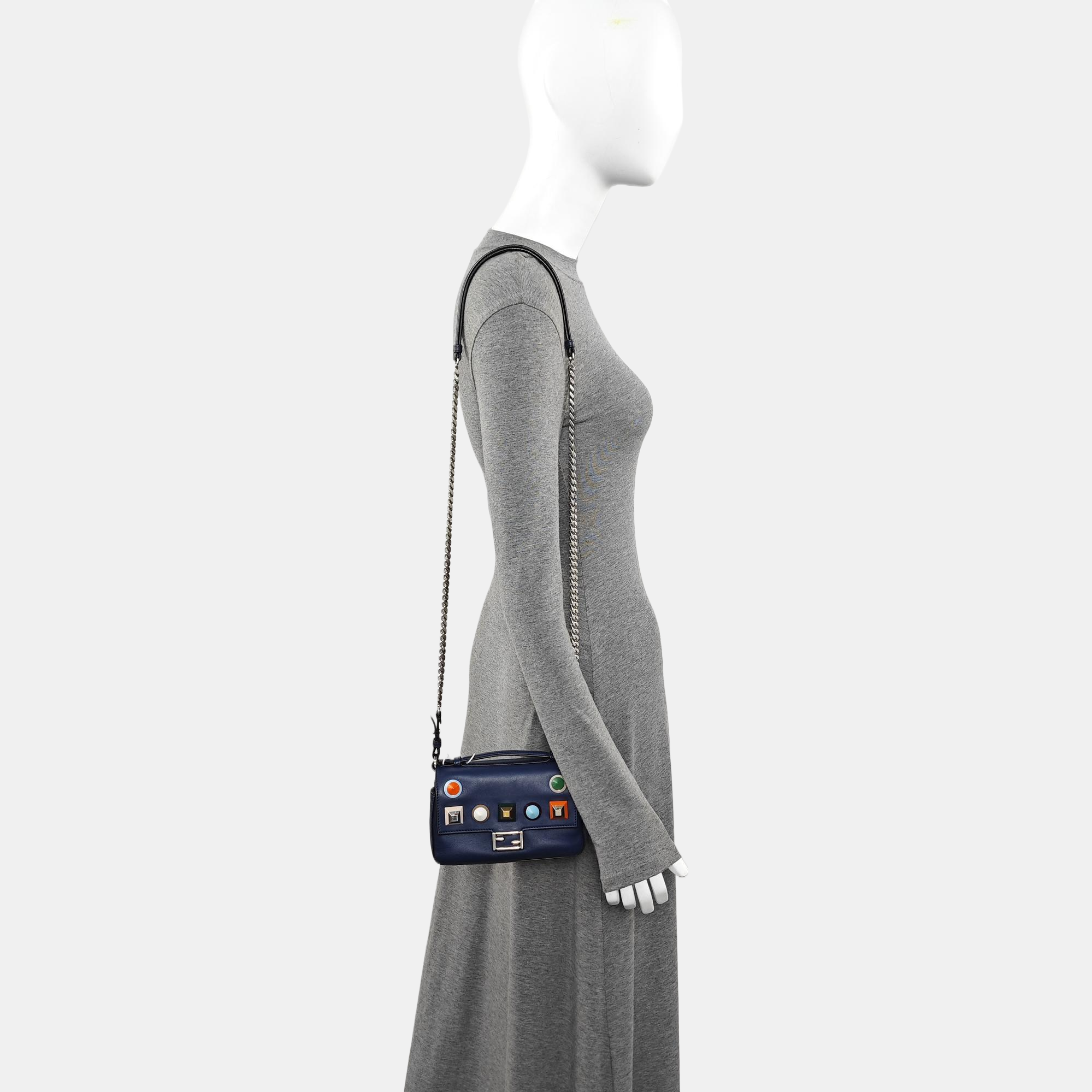 Calfskin Shoulder Bag Blue
