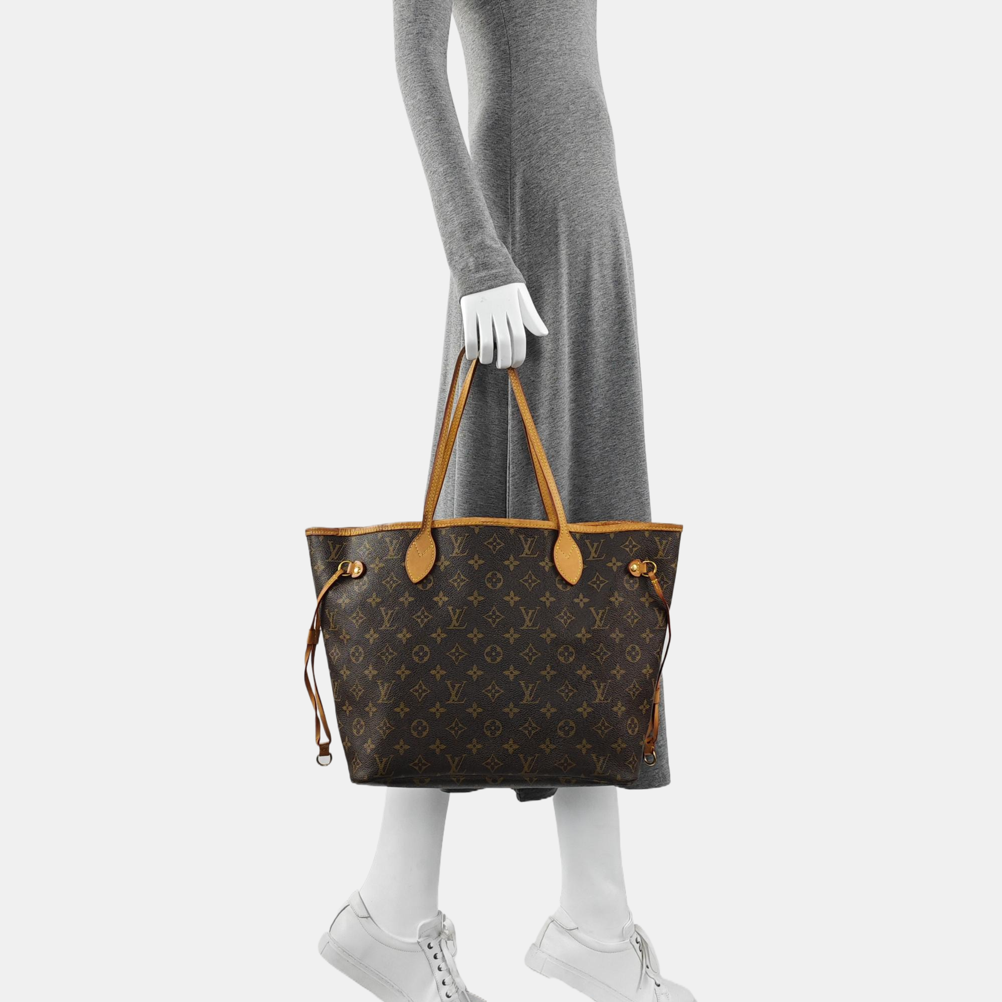 NEVERFULL MM Monogram Coated Canvas Brown