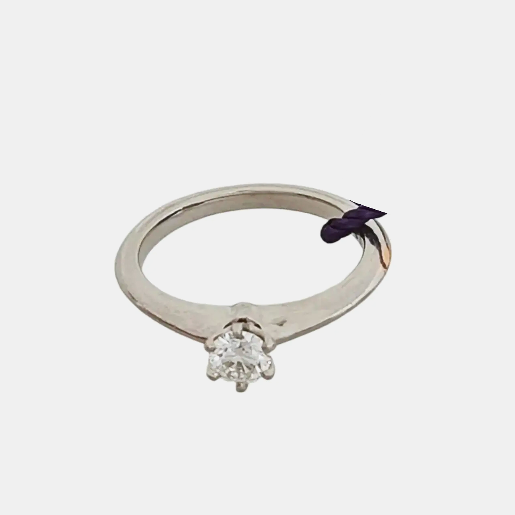 Tiffany Setting Platinum 950 Silver Ring EU 49
