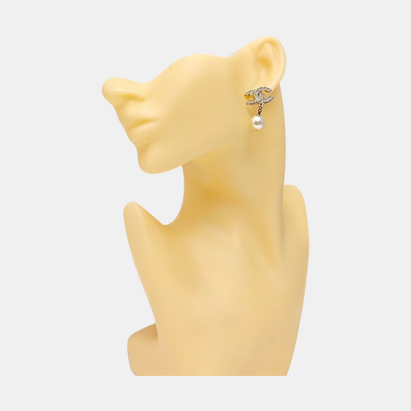 CC Logo Metal Gold Earrings
