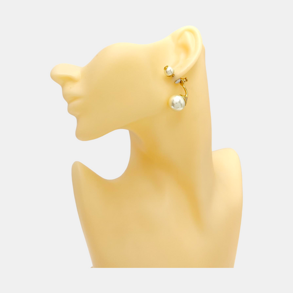 Danseuse Etoile Metal White Stud Earrings