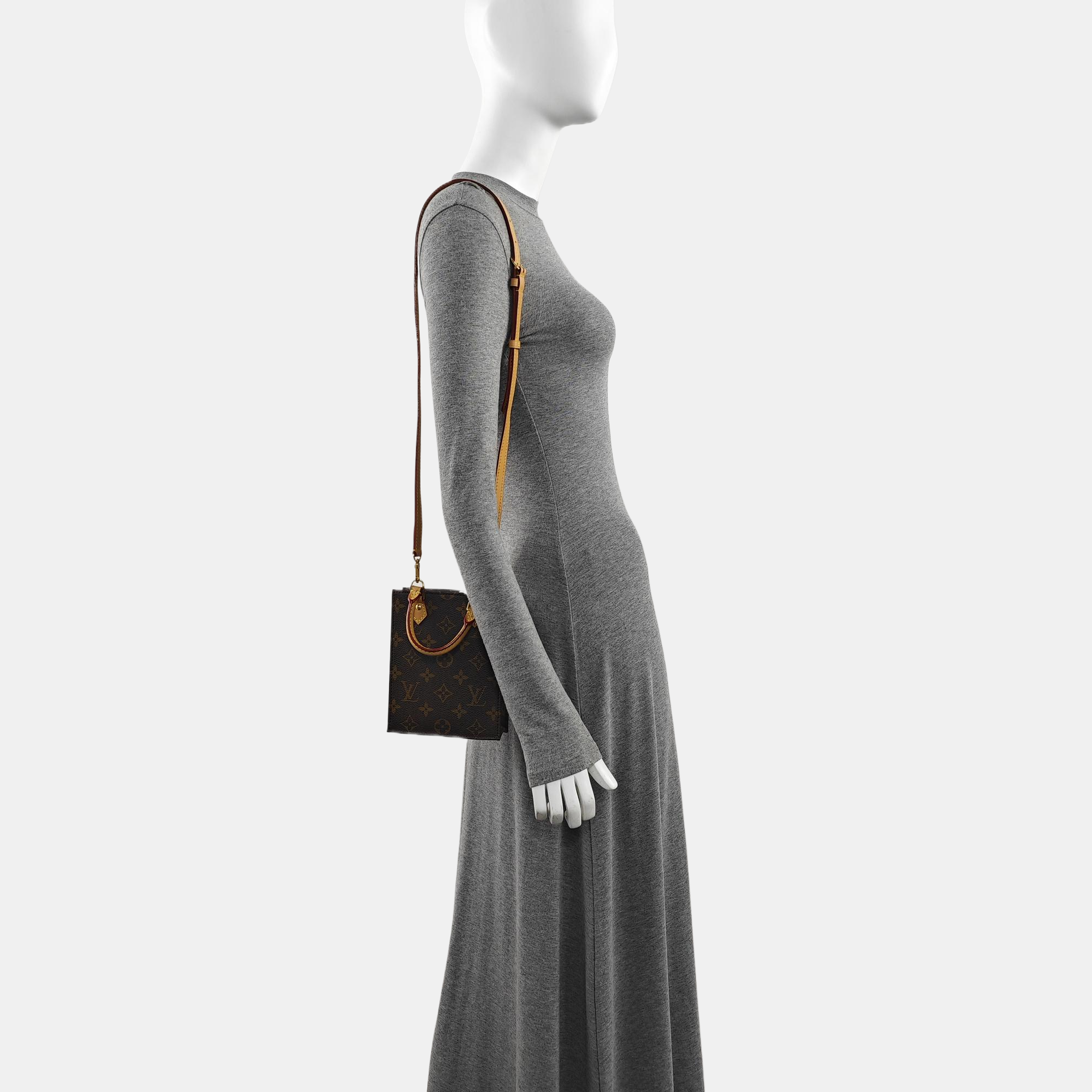 SAC PLAT Mini Monogram Coated Canvas Brown