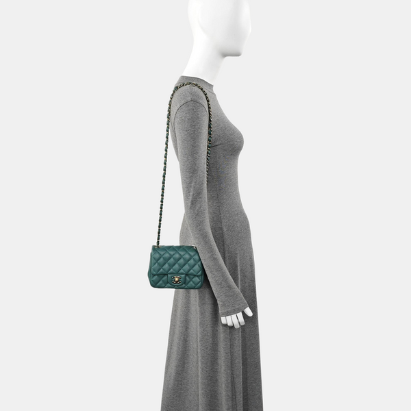 CLASSIC FLAP Mini Quilted Lambskin Green