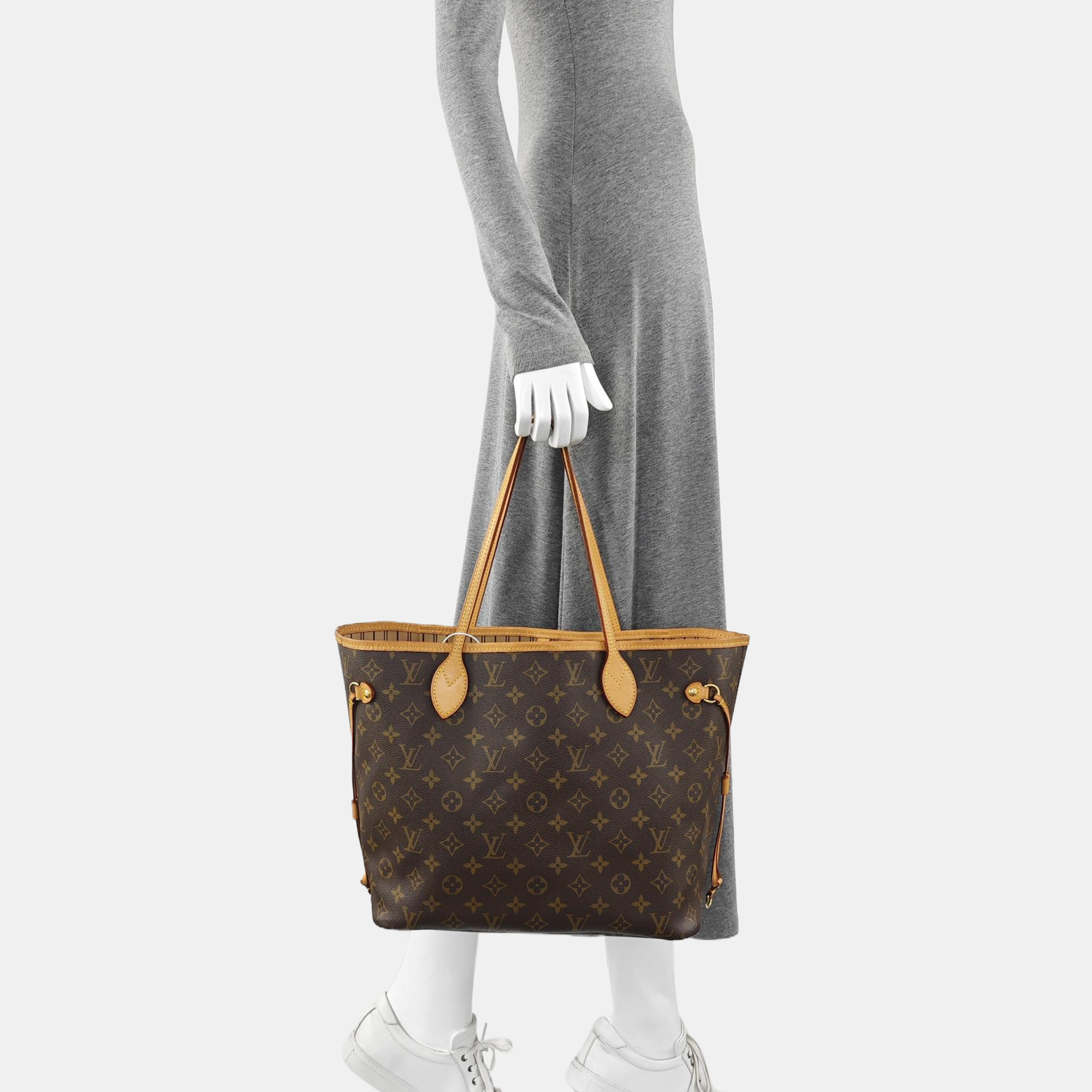 NEVERFULL MM Monogram Coated Canvas Brown