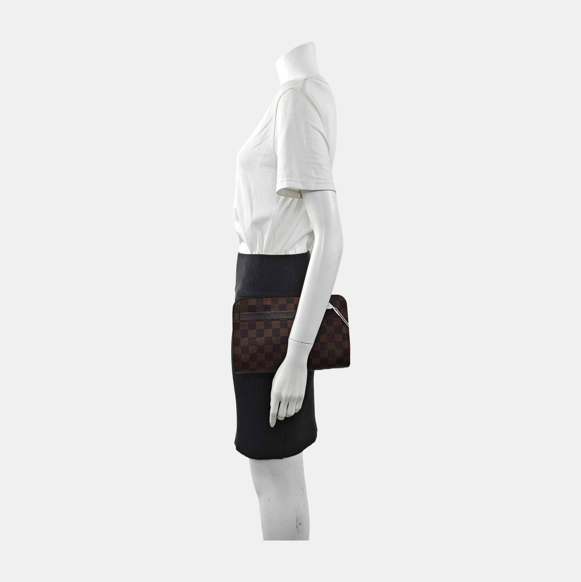 SAINT LOUIS Damier Ebene Coated Canvas Brown