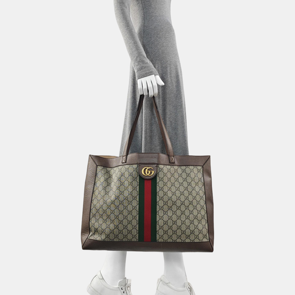 Ophidia Medium Monogram Coated Canvas Beige