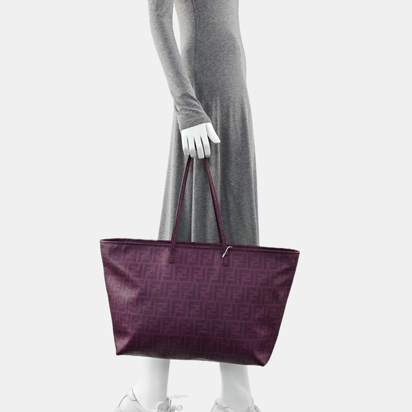 Coated Canvas Tote Bag Purple